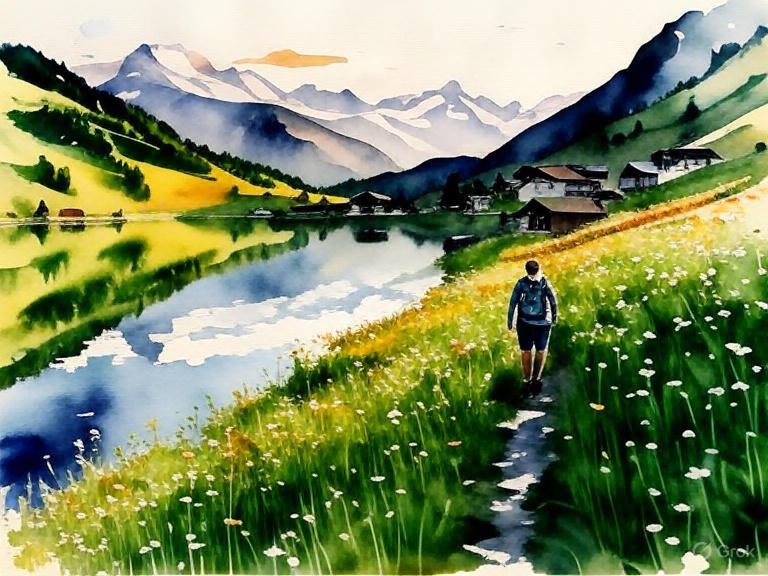 A winding road through the mountains